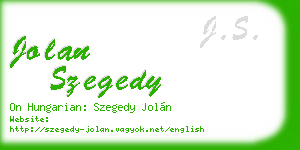 jolan szegedy business card